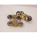 405 - O SCALE Trucks, Andrews freight, coil sprung, 5'-6" WB; 33" whls., sprung, working journal lids, double insulated, full brake detail - Pkg. 1 pair